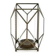10" Gold Ornate Iron Tabletop Hurricane Candle Holder
