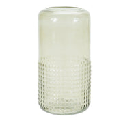 10" Green Distressed Abstract Glass Tabletop Pillar Candle Holder