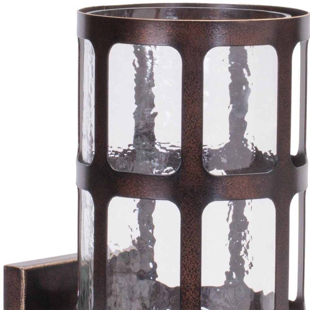 11" Black Abstract Iron Wall Sconce Candle Holder