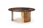 35" Bronze Glass Round Coffee Table