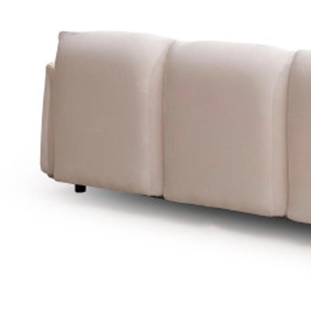 98" White Velvet Sofa