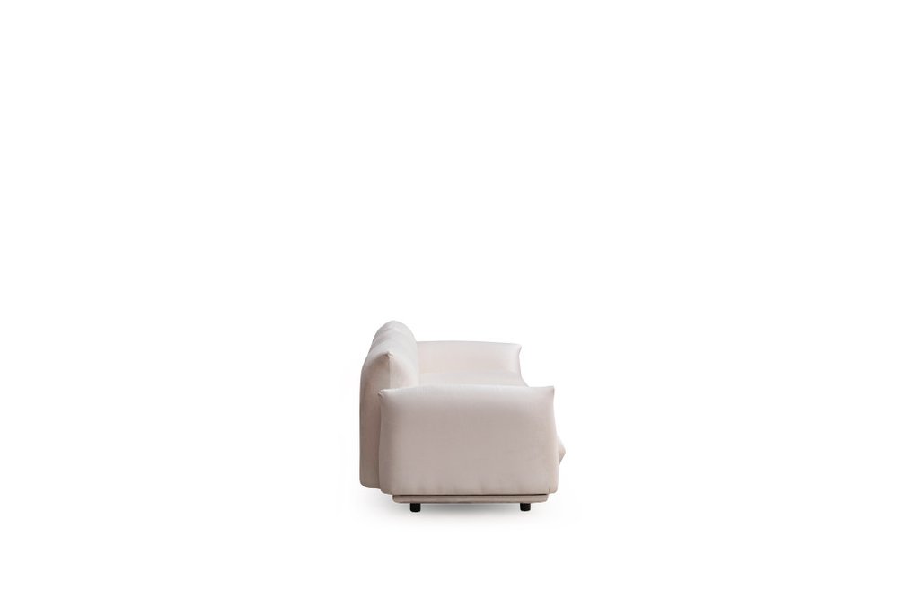 98" White Velvet Sofa