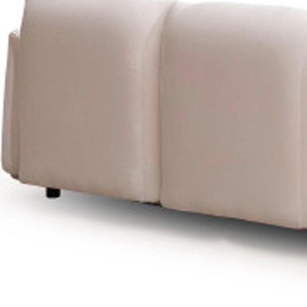 98" White Velvet Sofa