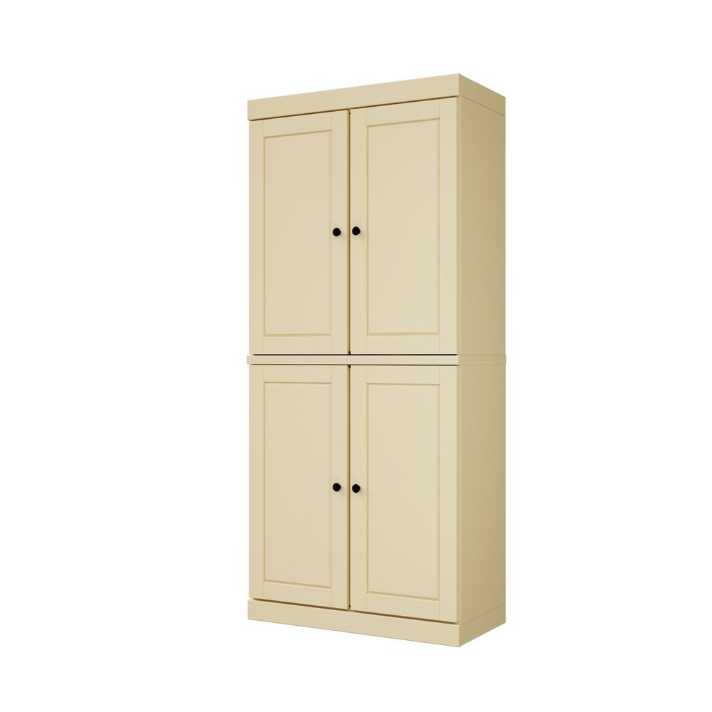 72" Aqua Solid Wood Four Door Pantry Or Storage Closet