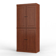 72" Coffee Solid Wood Four Door Two Drawer Pantry Or Storage Closet