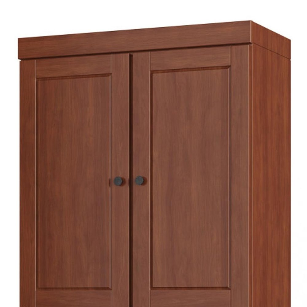 72" Coffee Solid Wood Four Door Two Drawer Pantry Or Storage Closet