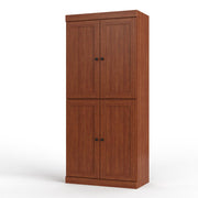 72" Coffee Solid Wood Four Door Two Drawer Pantry Or Storage Closet