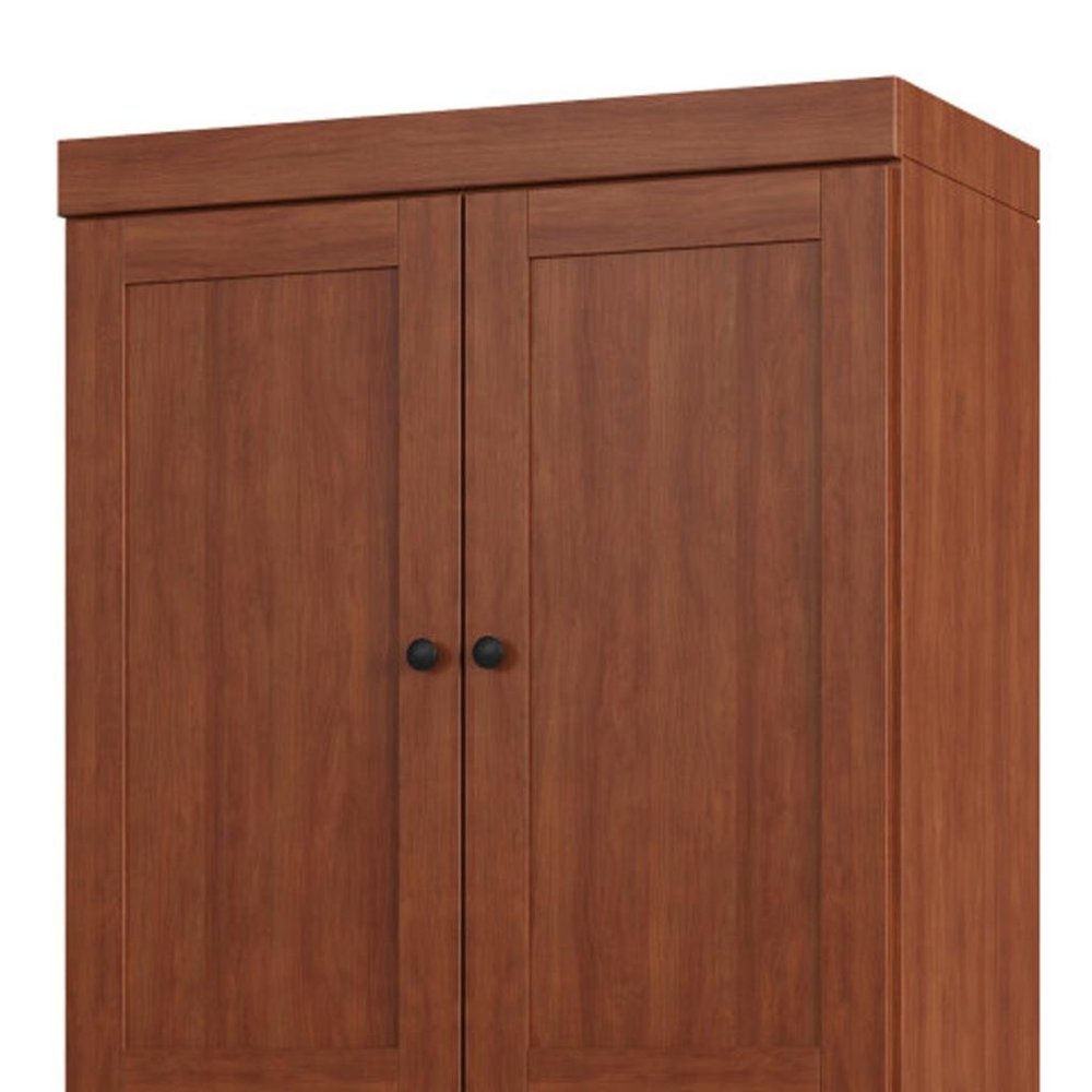 72" Coffee Solid Wood Four Door Two Drawer Pantry Or Storage Closet
