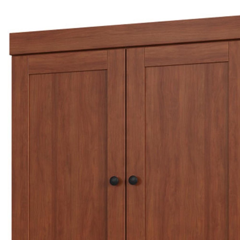 72" Coffee Solid Wood Four Door Two Drawer Pantry Or Storage Closet