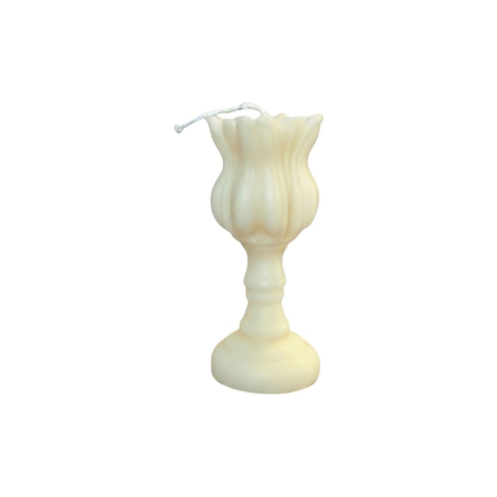 5" Ivory Rose Petals Scented Dimensional Flower Candle