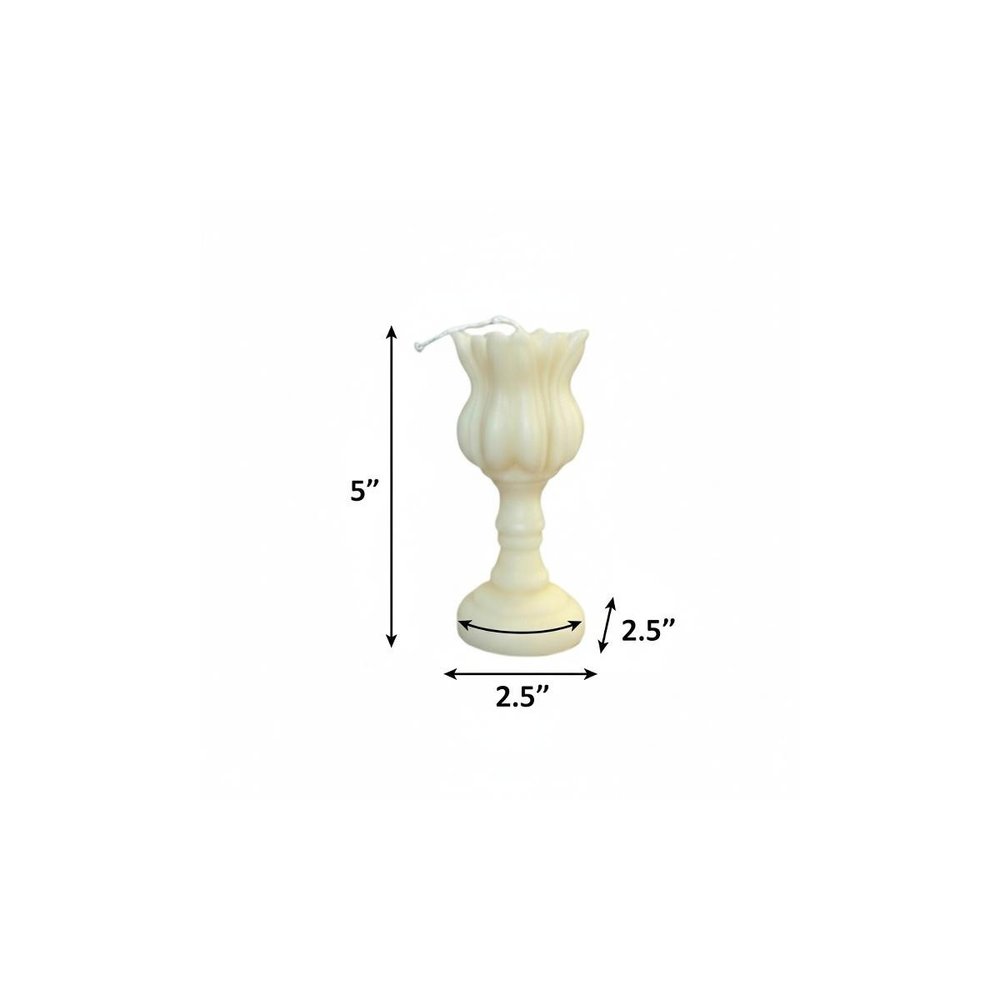 5" Ivory Rose Petals Scented Dimensional Flower Candle