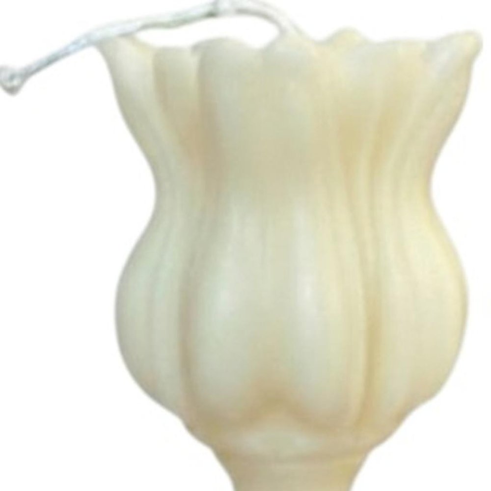 5" Ivory Rose Petals Scented Dimensional Flower Candle