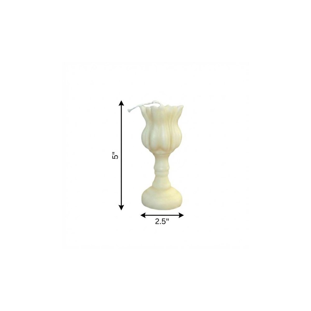 5" Ivory Rose Petals Scented Dimensional Flower Candle
