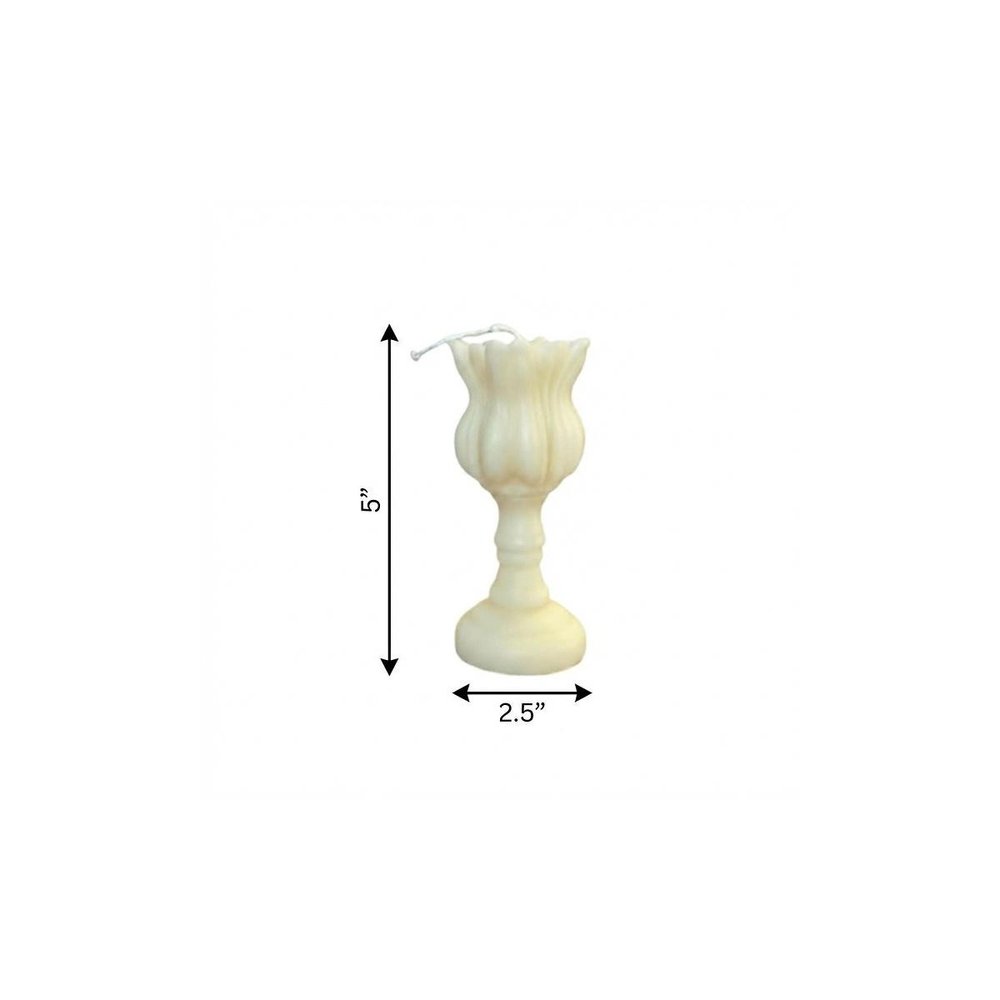 5" Ivory Rose Petals Scented Dimensional Flower Candle