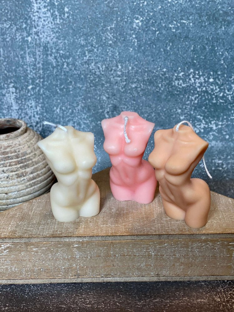 4" Natural Black Ice Scented Dimensional Female Form Candle