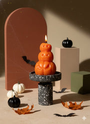 3" Orange Pumpkin And Apple Scented Dimensional Pumpkin Candle