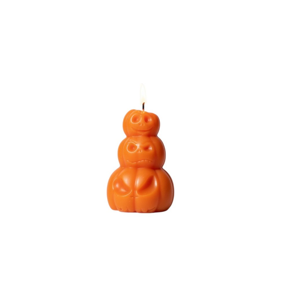 3" Orange Pumpkin And Apple Scented Dimensional Pumpkin Candle