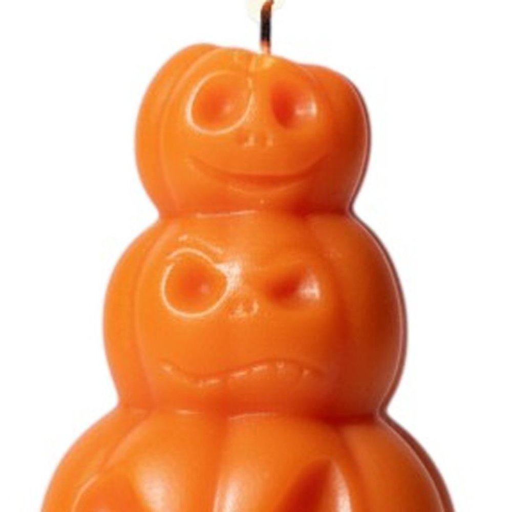 3" Orange Pumpkin And Apple Scented Dimensional Pumpkin Candle