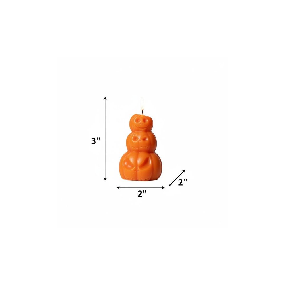 3" Orange Pumpkin And Apple Scented Dimensional Pumpkin Candle