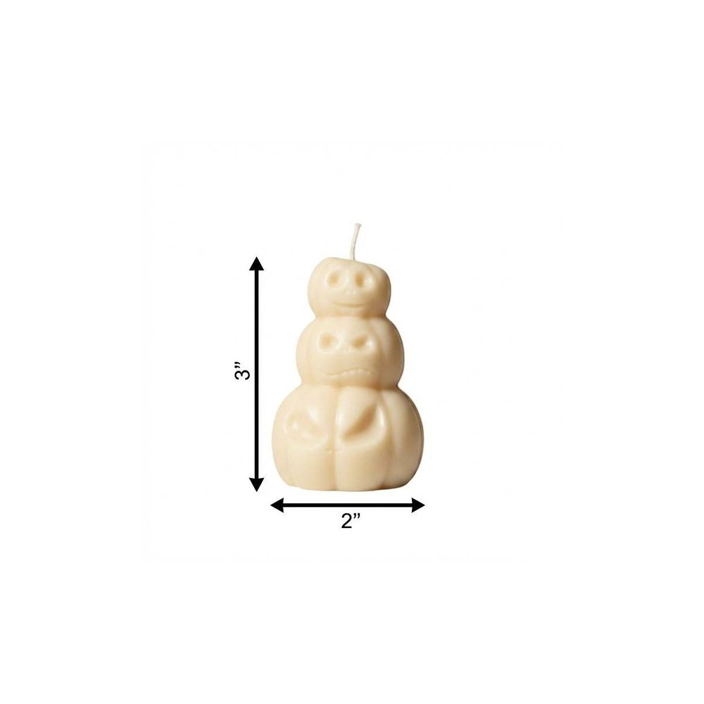 3" Ivory Pumpkin And Apple Scented Dimensional Pumpkin Candle
