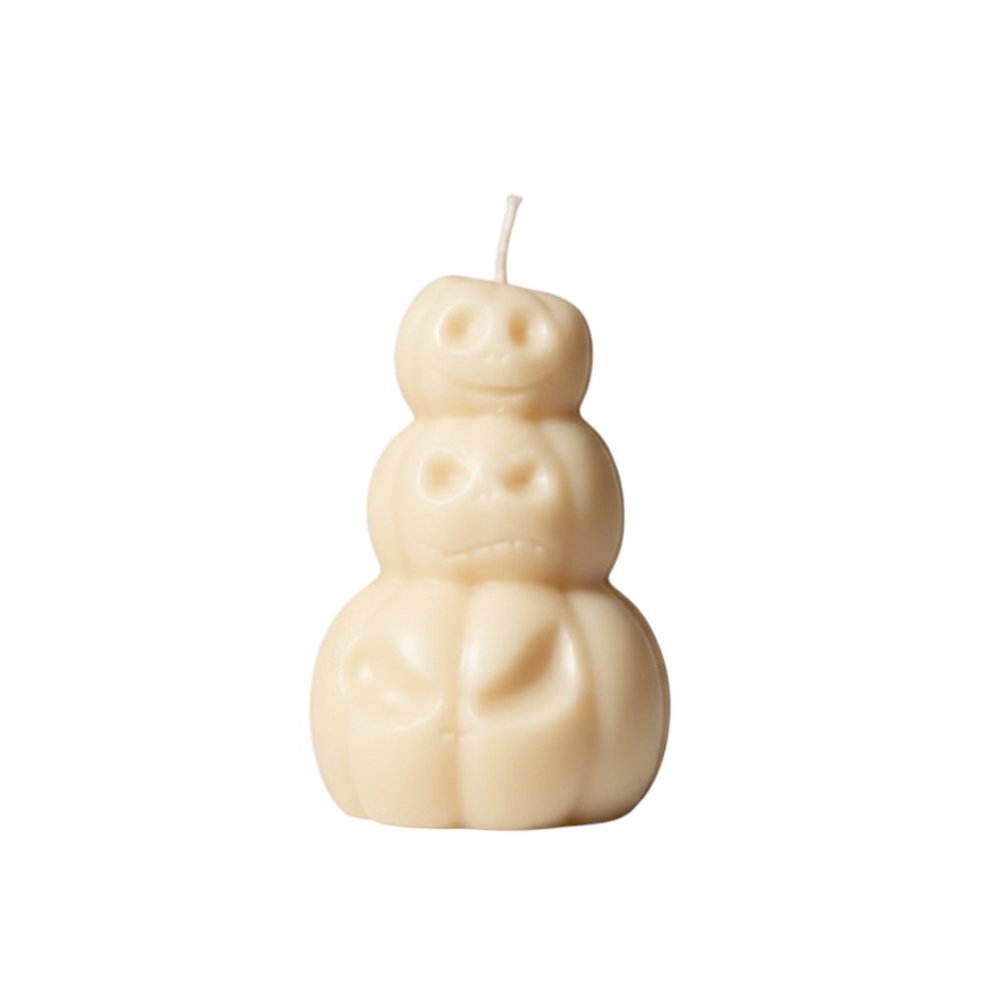 3" Ivory Unscented Dimensional Pumpkin Candle