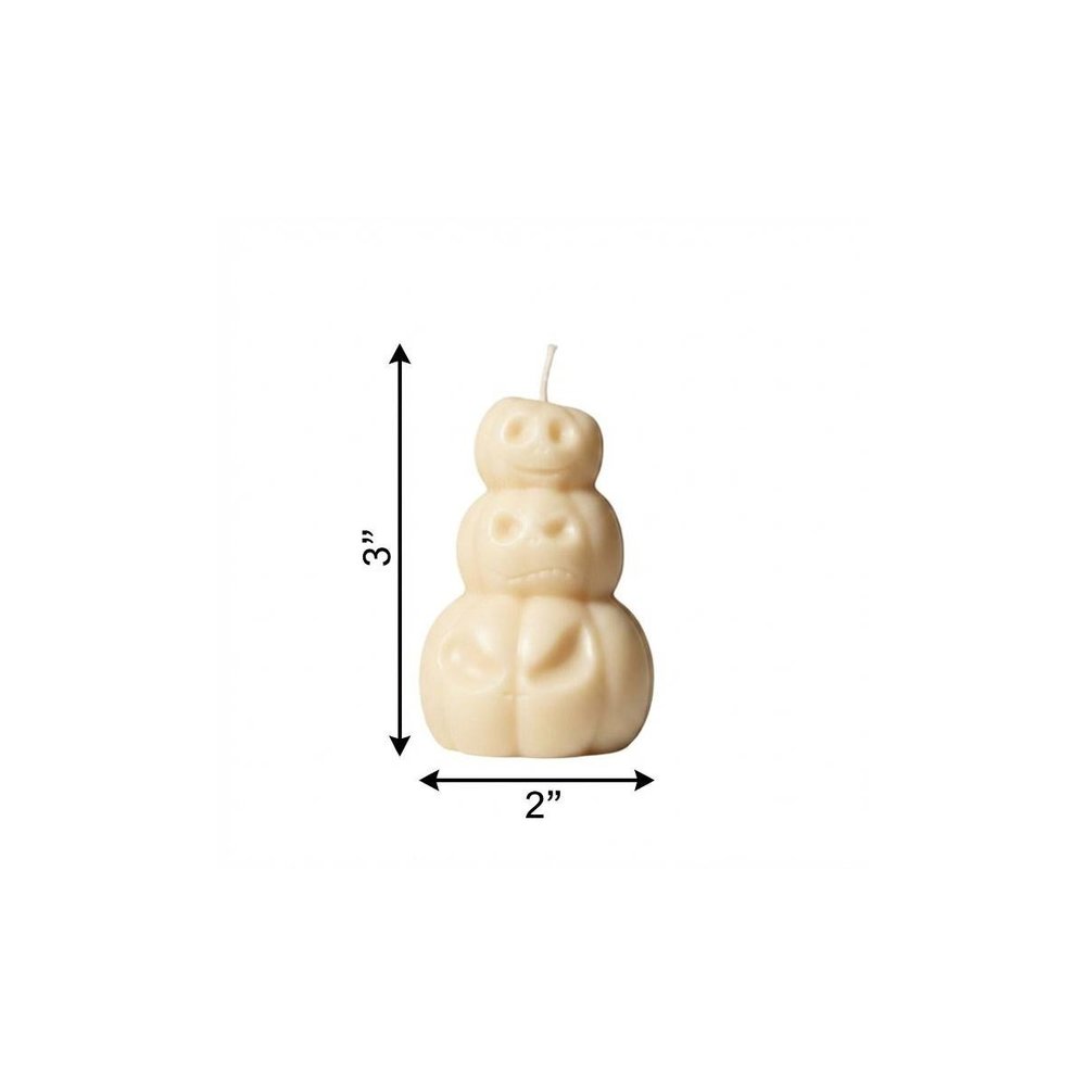 3" Ivory Pumpkin And Apple Scented Dimensional Pumpkin Candle