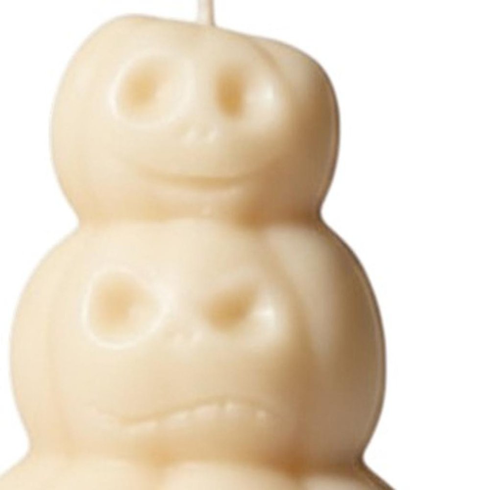3" Ivory Pumpkin And Apple Scented Dimensional Pumpkin Candle