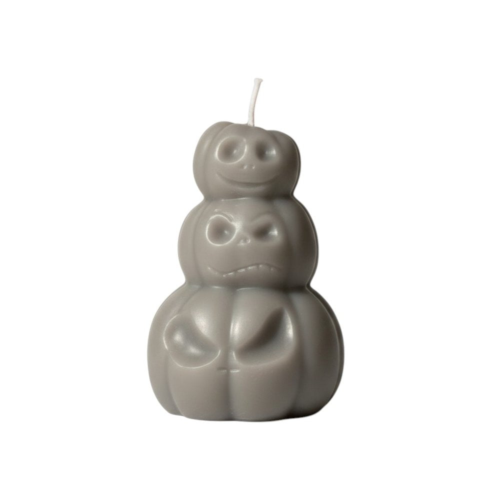 3" Gray Pumpkin And Apple Scented Dimensional Pumpkin Candle