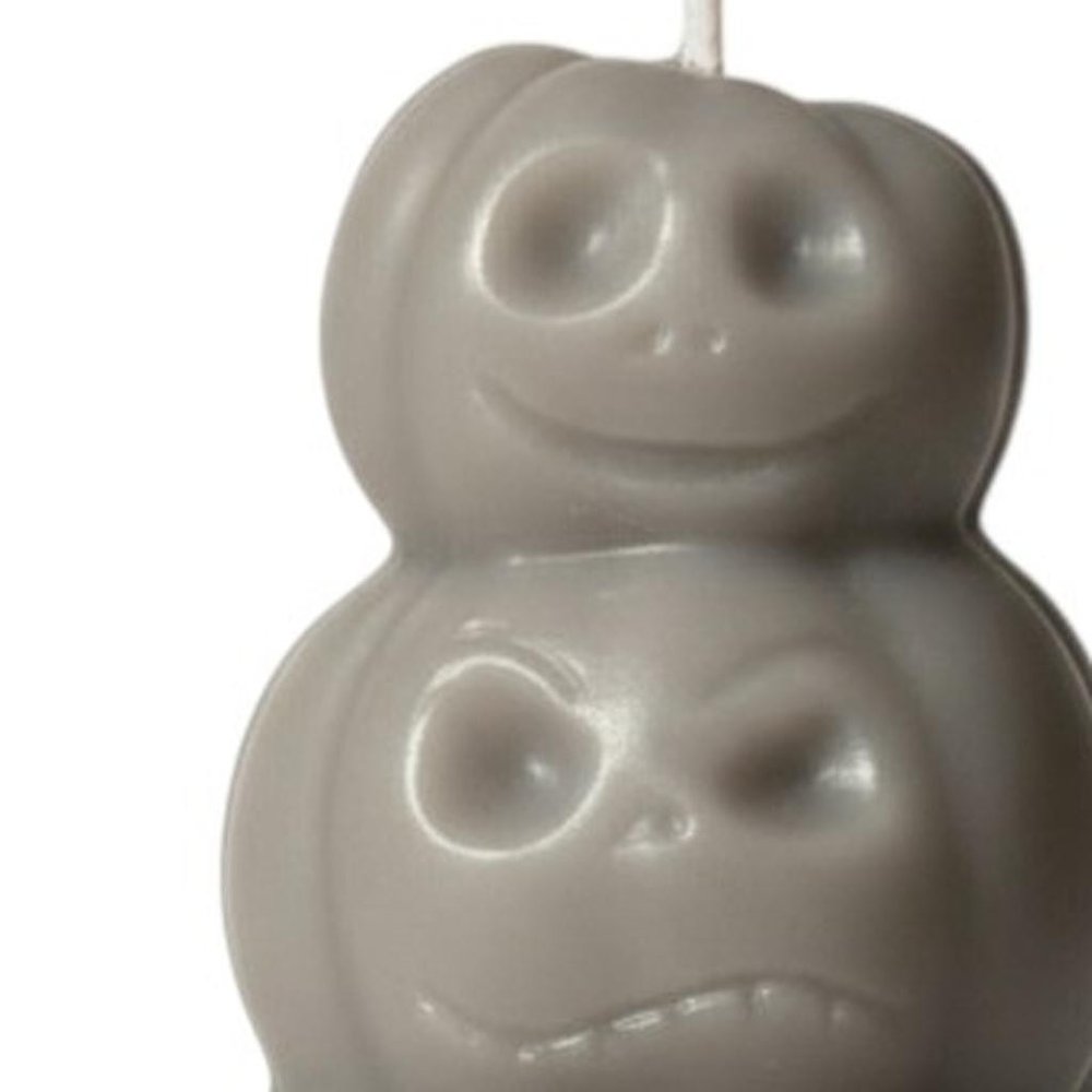 3" Gray Pumpkin And Apple Scented Dimensional Pumpkin Candle