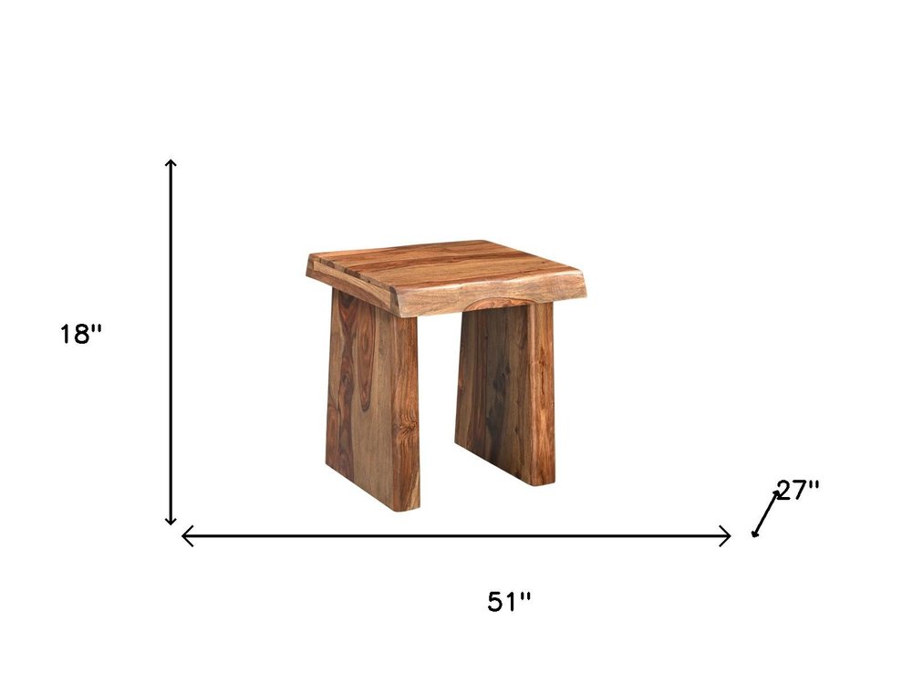Set of Three Brown Solid Wood Sled Furniture Set