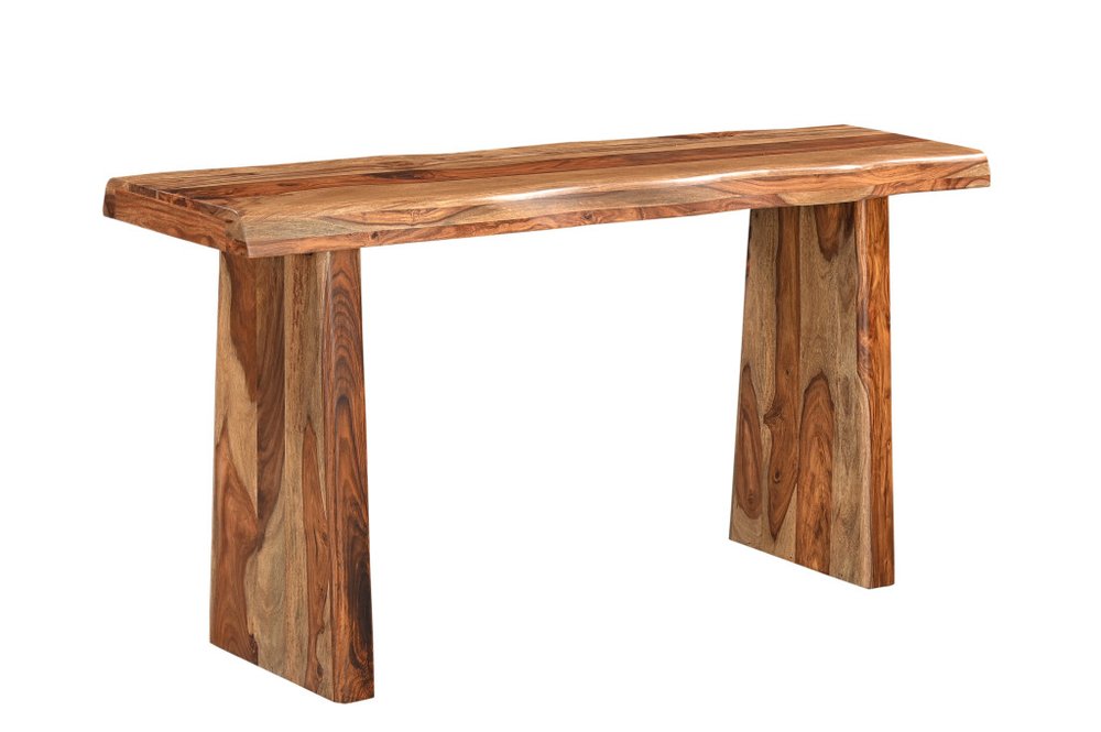 Set of Three Brown Solid Wood Sled Furniture Set