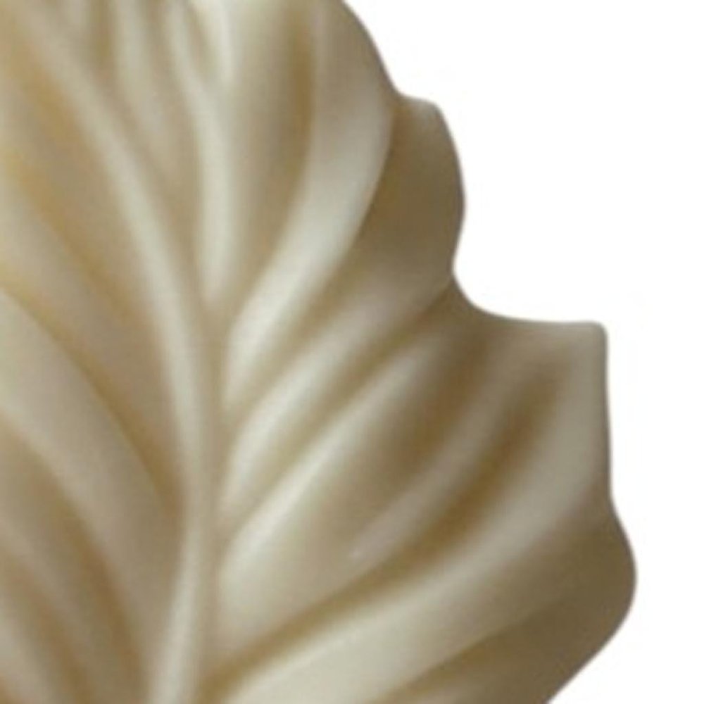 6" Ivory Black Ice Scented Dimensional Feather Candle