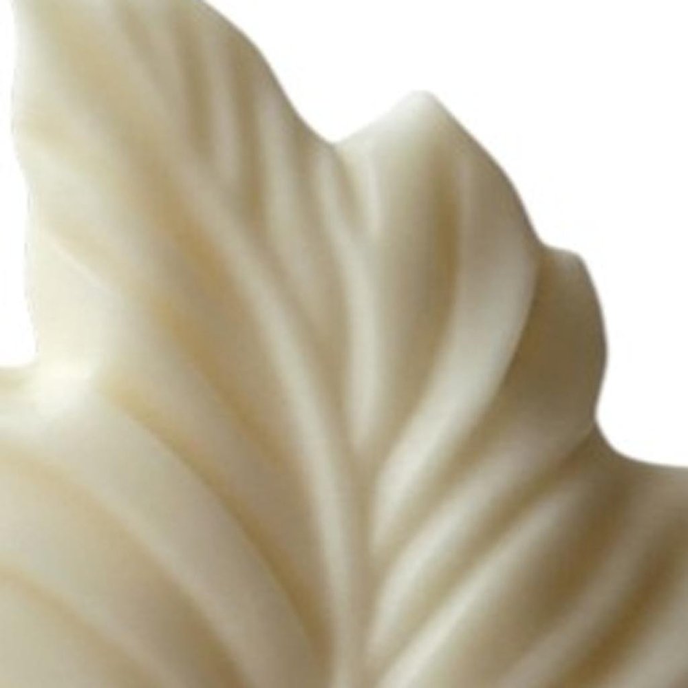 6" Ivory Black Ice Scented Dimensional Feather Candle