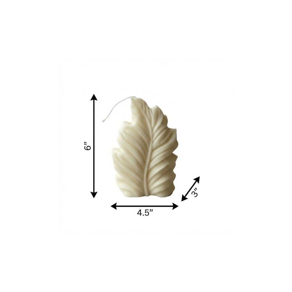 6" Ivory Black Ice Scented Dimensional Feather Candle