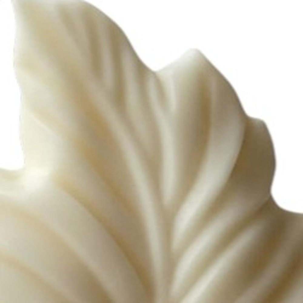 6" Ivory Black Ice Scented Dimensional Feather Candle