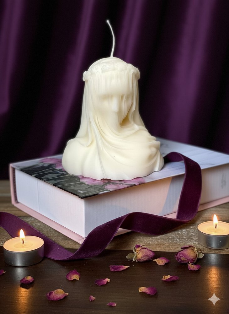 6" Ivory Vanilla Scented Dimensional Lady Candle