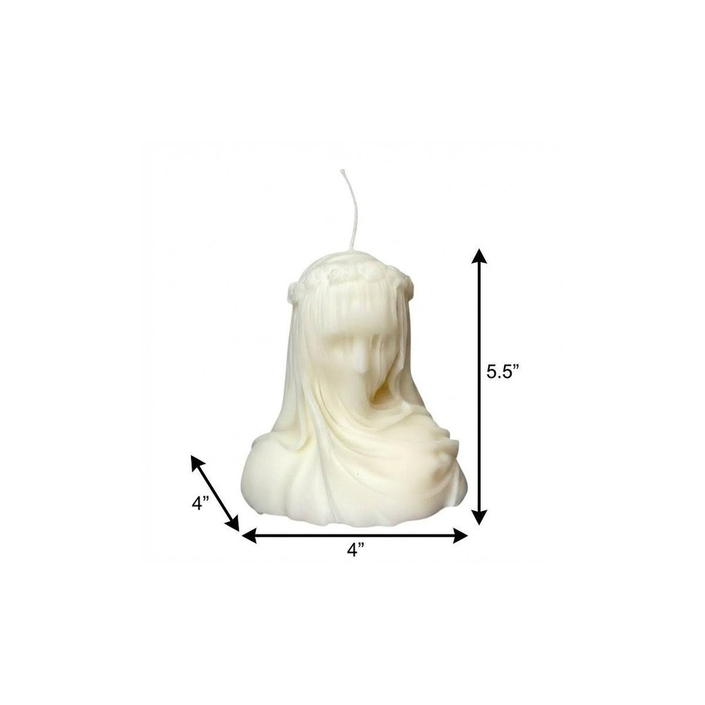6" Ivory Vanilla Scented Dimensional Lady Candle