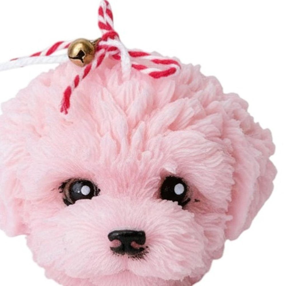 2" Pink Unscented Dimensional Dog Candle