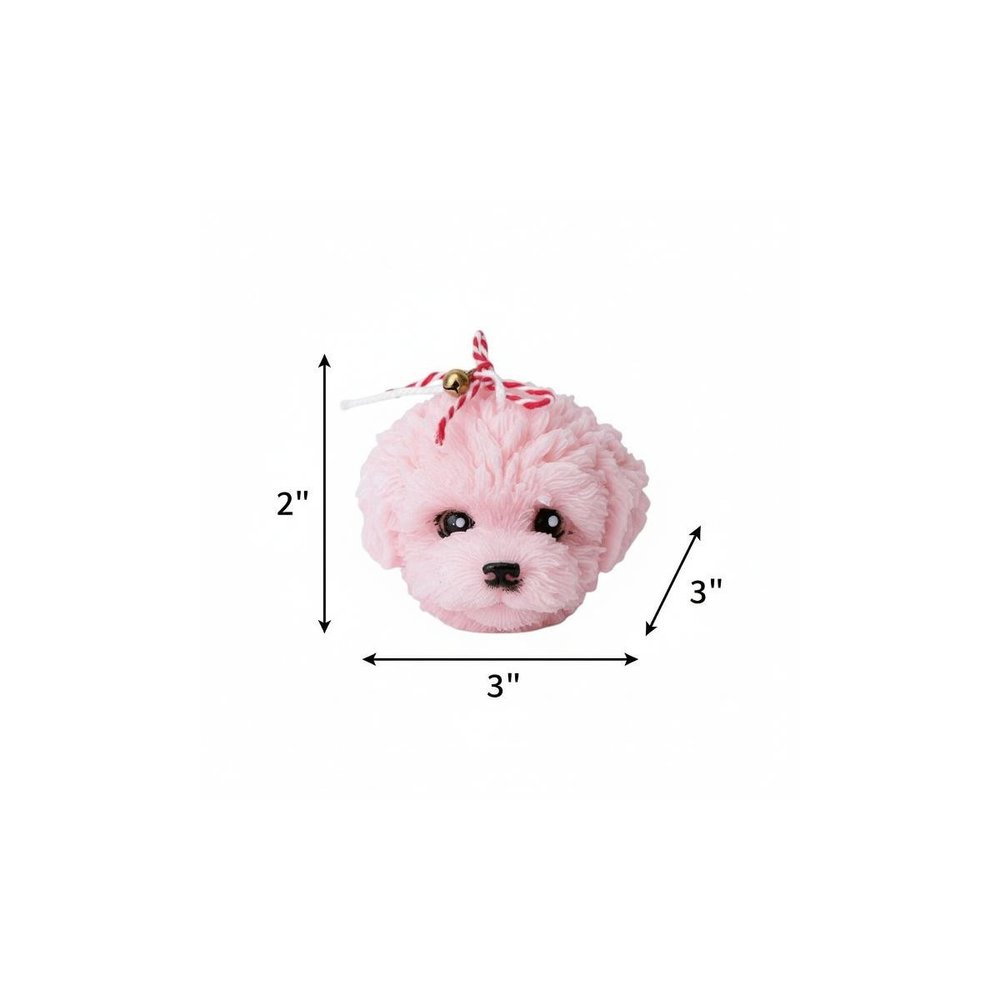 2" Pink Unscented Dimensional Dog Candle