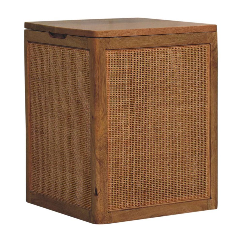 14" Brown Solid Wood Storage Bench