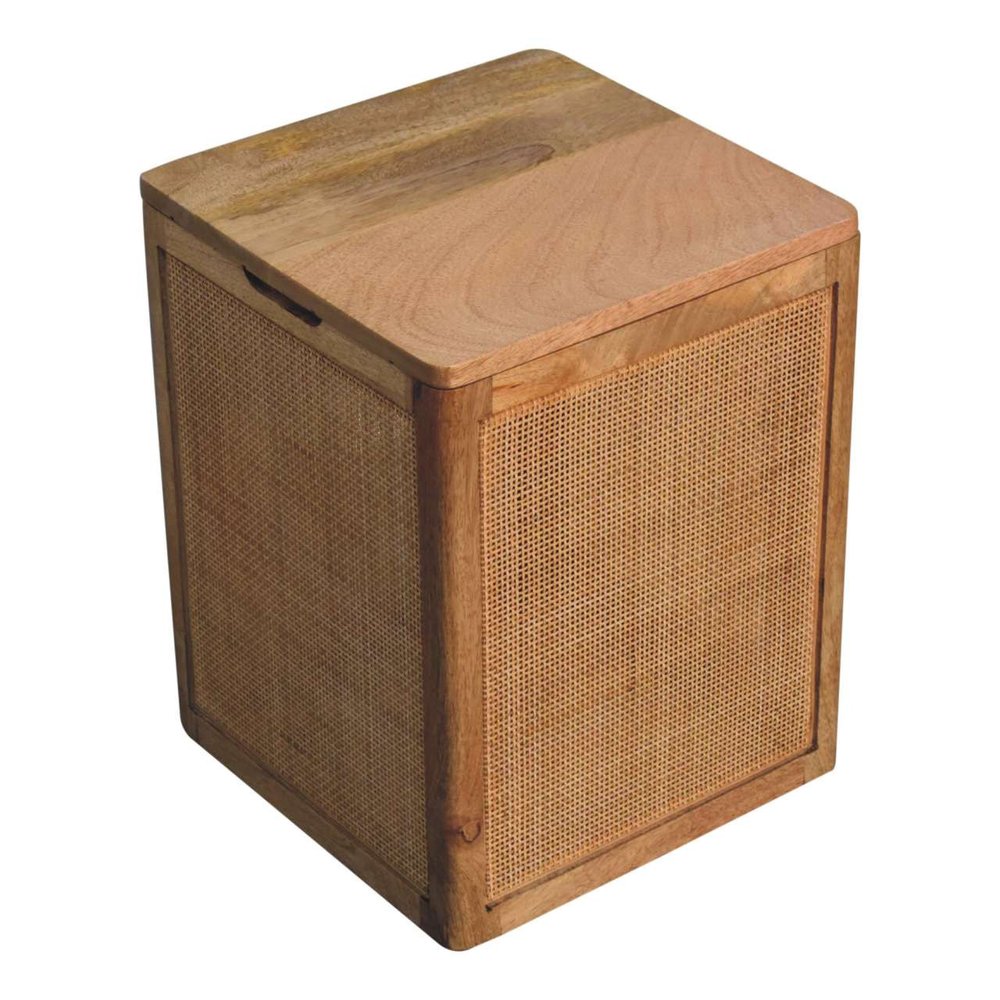 14" Brown Solid Wood Storage Bench