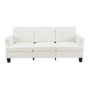 84" White Corduroy Sofa