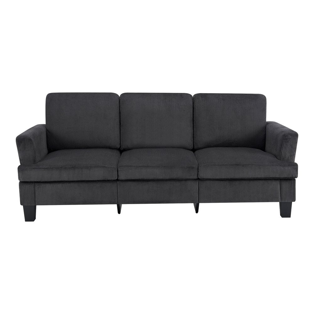 84" Dark Gray Corduroy Sofa