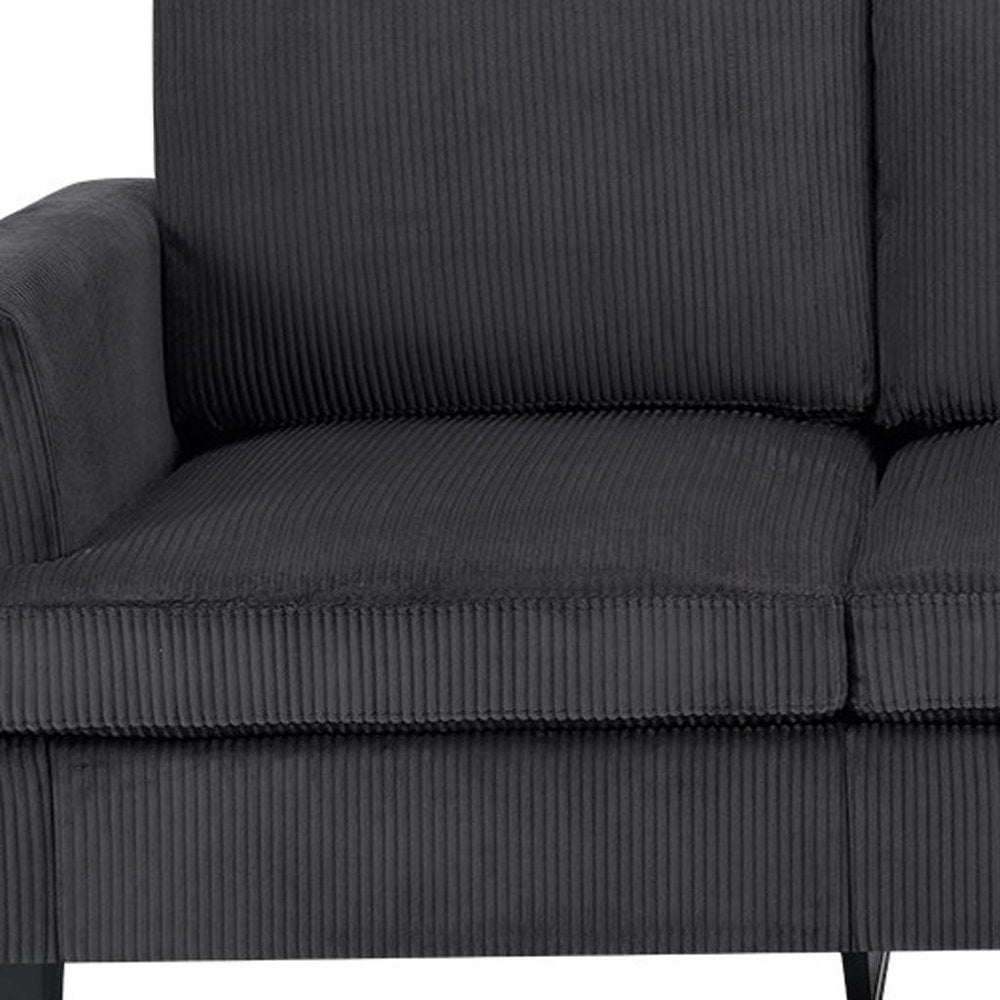 84" Dark Gray Corduroy Sofa