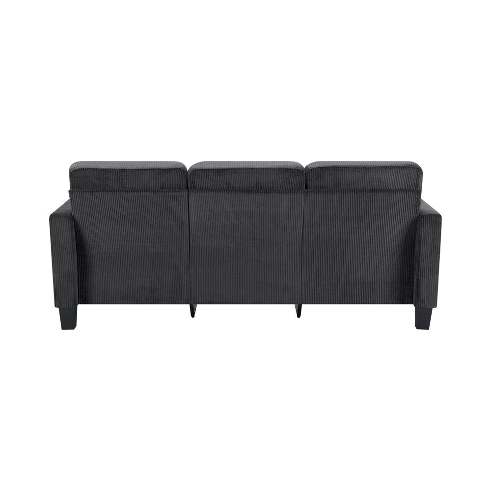 84" Dark Gray Corduroy Sofa
