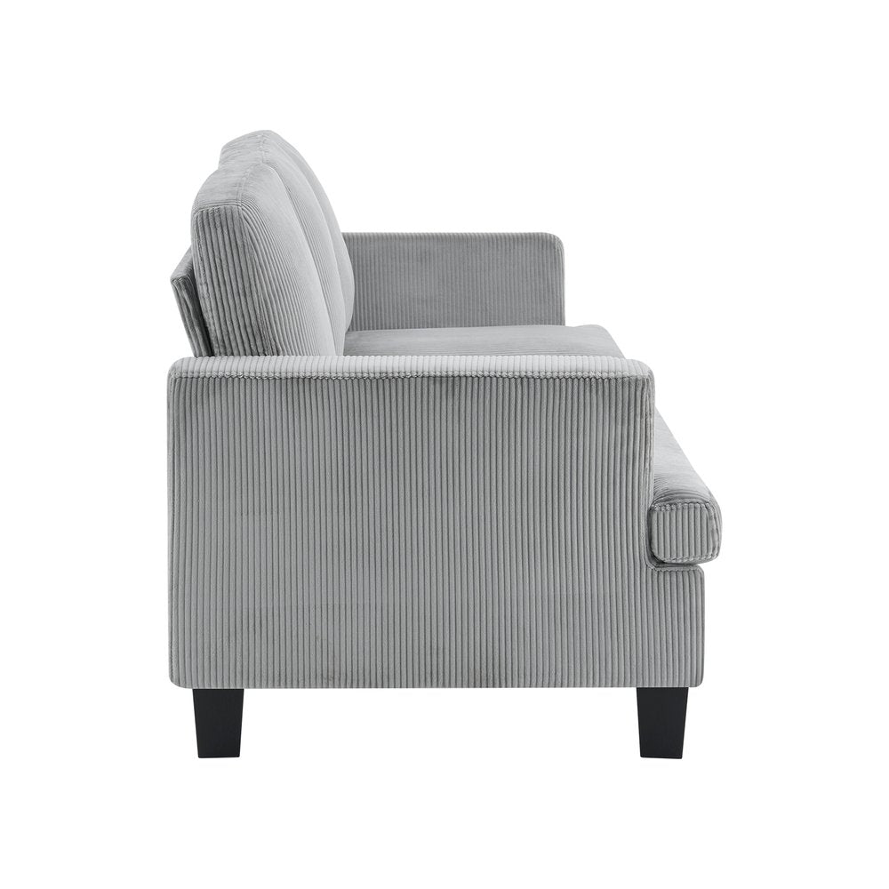 84" Gray Corduroy Sofa