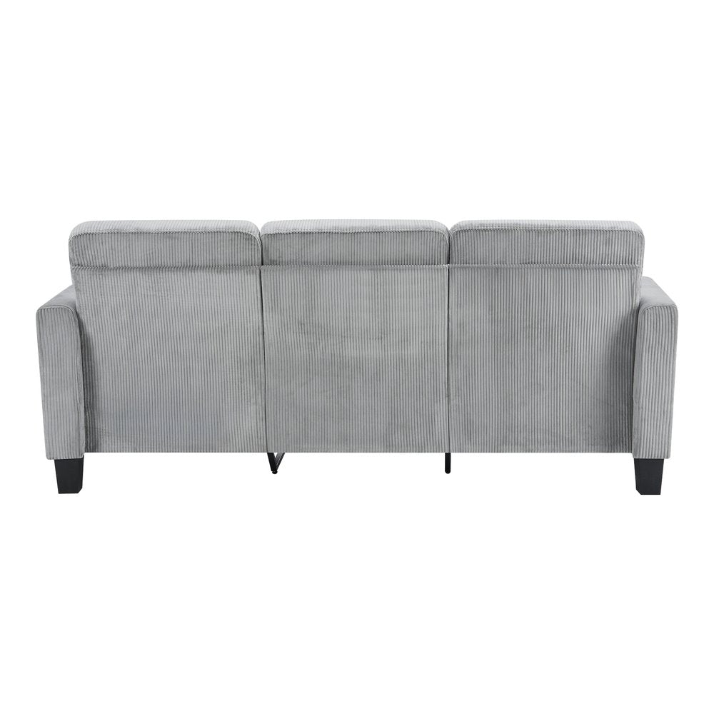 84" Gray Corduroy Sofa
