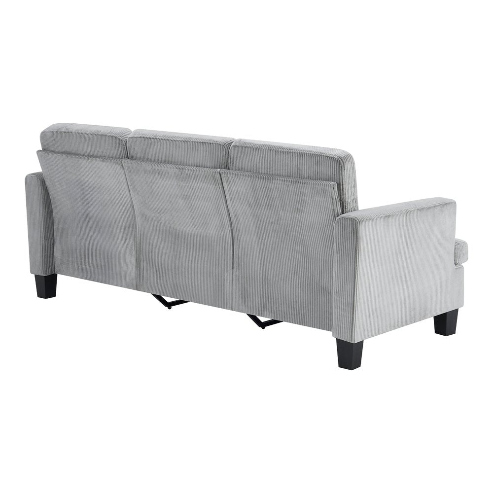84" Gray Corduroy Sofa