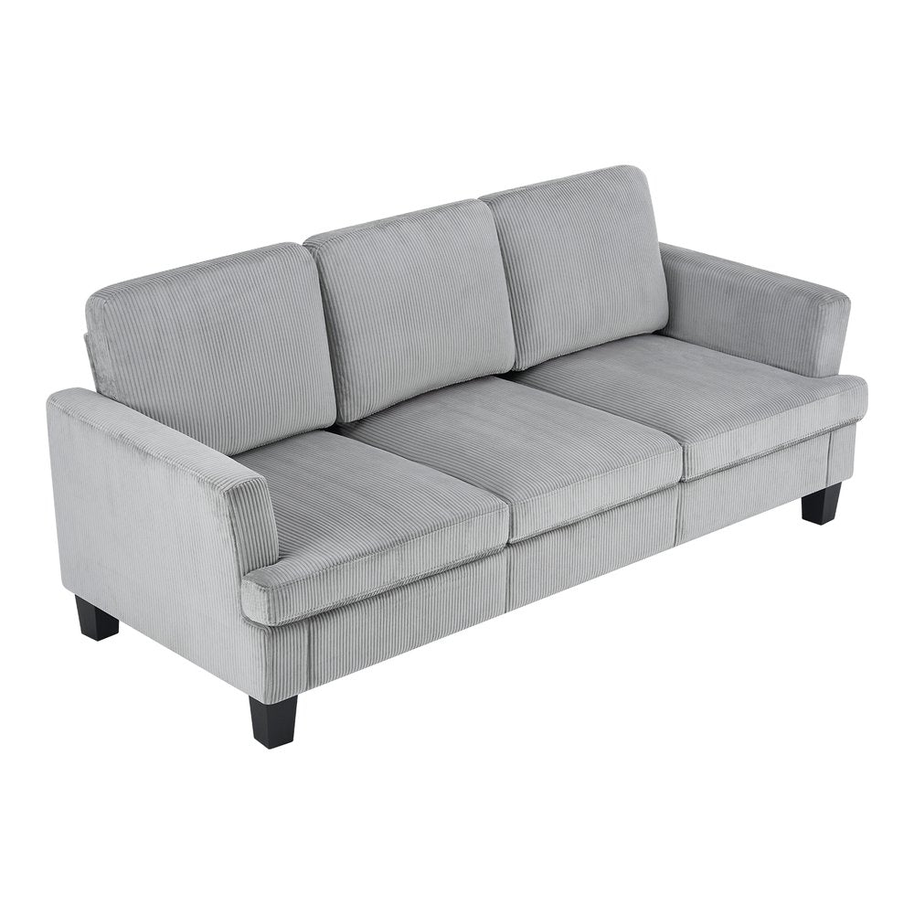84" Gray Corduroy Sofa