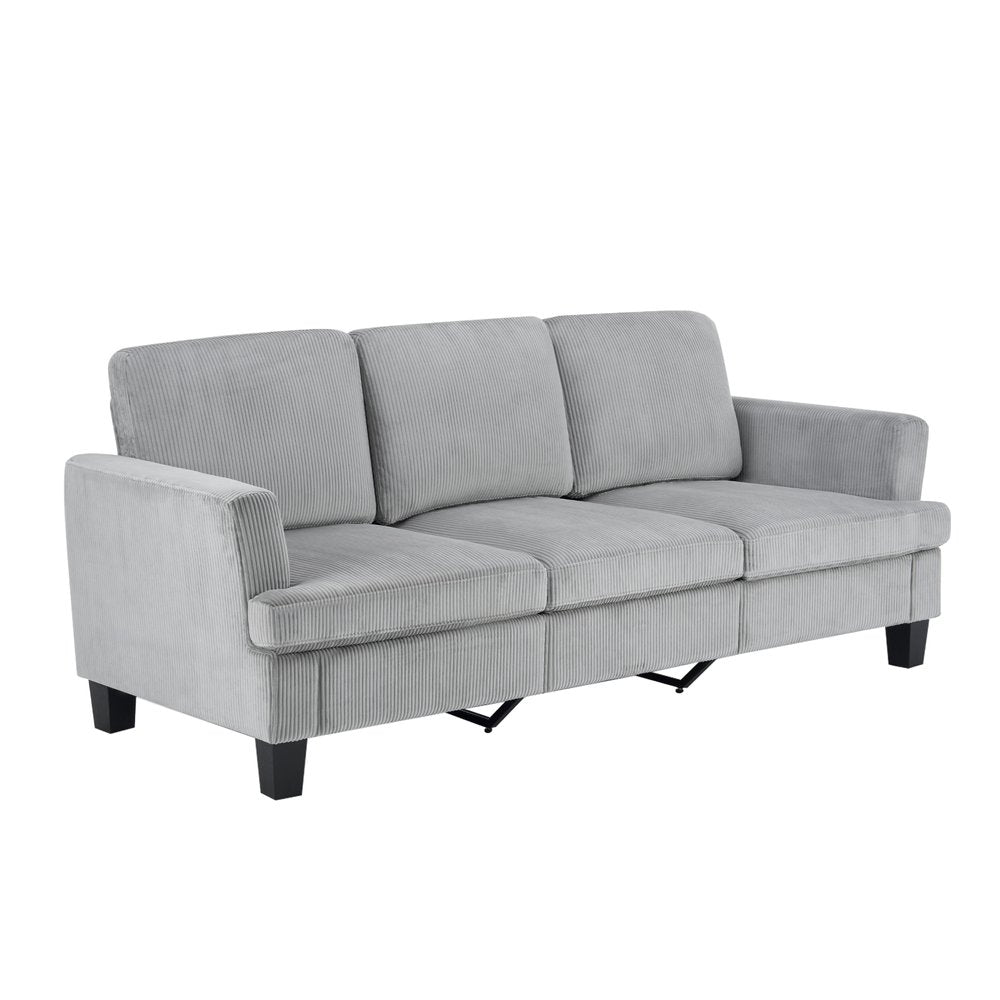 84" Gray Corduroy Sofa